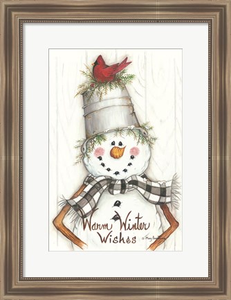 Framed Country Snowman Print