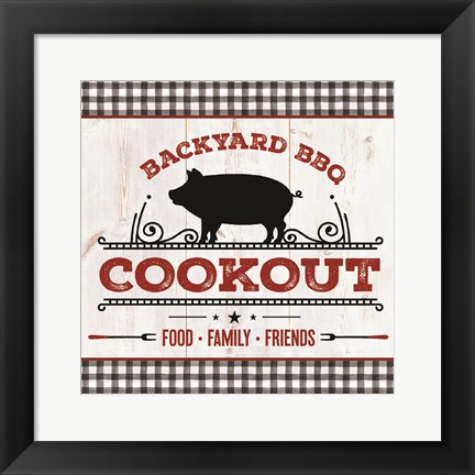 Framed Backyard BBQ Cookout Print