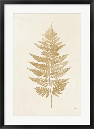 Framed Fern Print I Gold No Shiplap Print