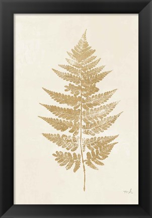 Framed Fern Print I Gold No Shiplap Print