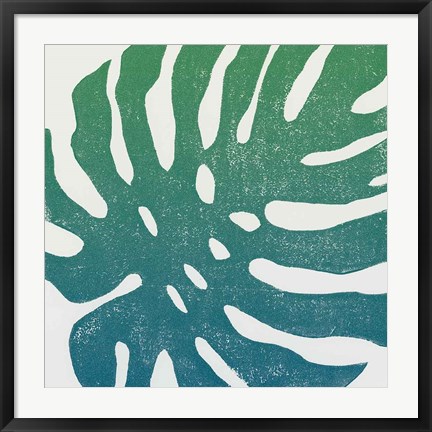 Framed Tropical Treasures I Blue Green Print