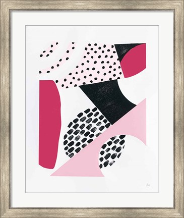 Framed Luminous Tumble II Pink Print