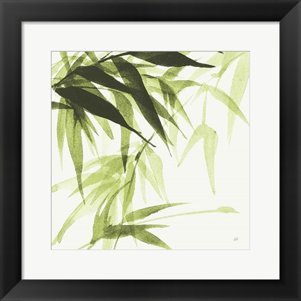 Framed Bamboo IV Green Print