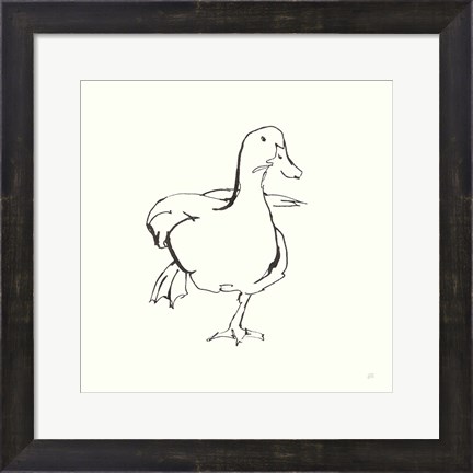 Framed Line Duck II Print