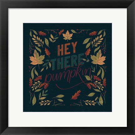 Framed Autumn Sayings I Pumpkin Print