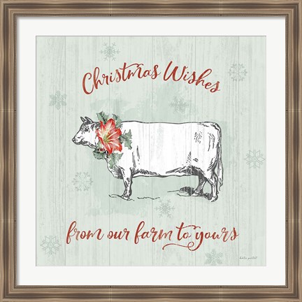 Framed Farmhouse Christmas III Print