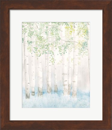 Framed Soft Birches II Print