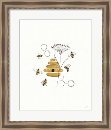 Framed Bees and Botanicals II Print