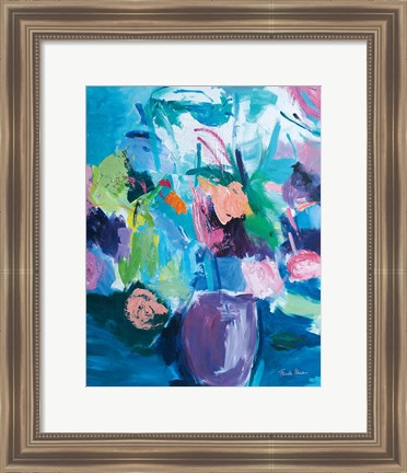 Framed Plum Floral Abstract Print