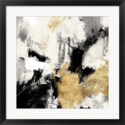 Framed Neutral Gold Collage II Print