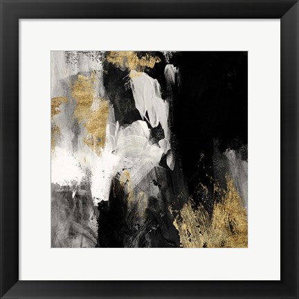 Framed Neutral Gold Collage III Print