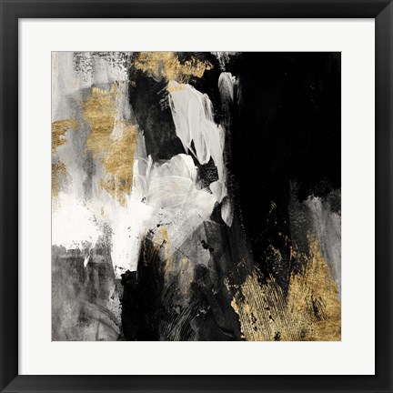 Framed Neutral Gold Collage III Print