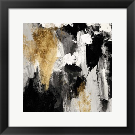 Framed Neutral Gold Collage IV Print