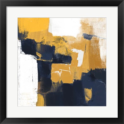 Framed Navy &amp; Gold I Print