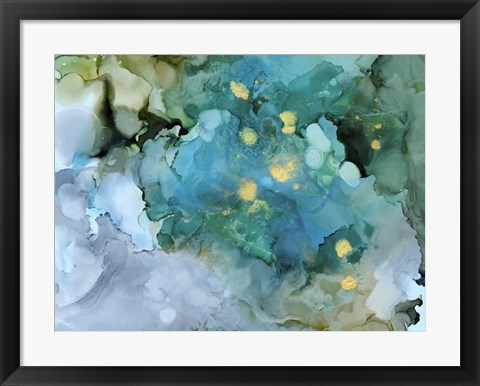 Framed Aqua Brume I Print