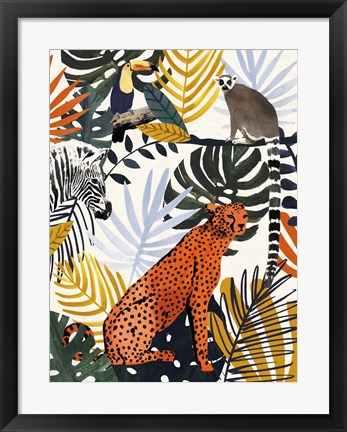 Framed Jungle Jumble I Print