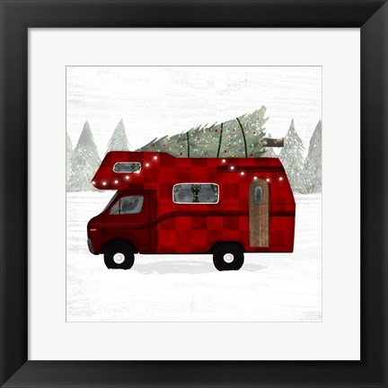 Framed Yuletide Camper II Print