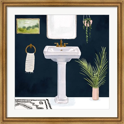 Framed Boho Bath Sinks I Print