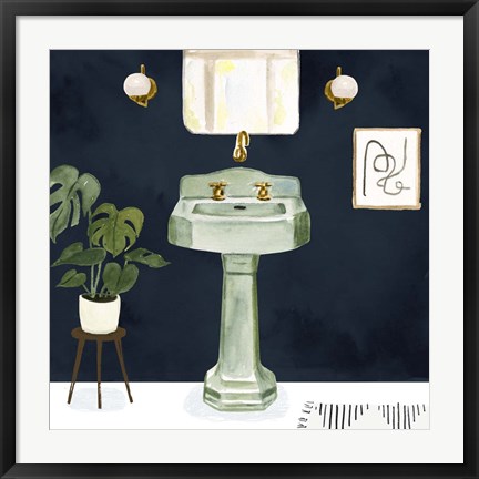 Framed Boho Bath Sinks II Print