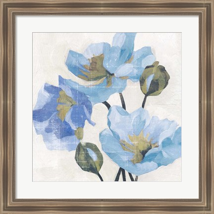 Framed Azure Peony II Print