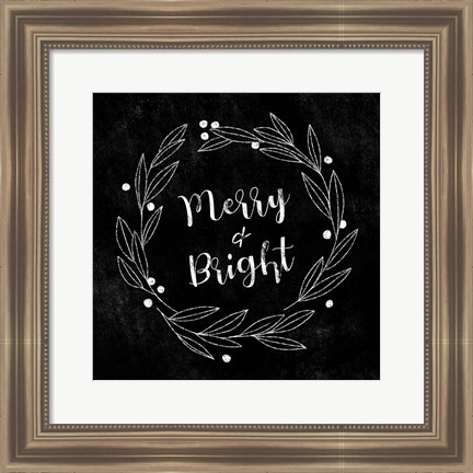 Framed Modern Gingham Christmas I Print