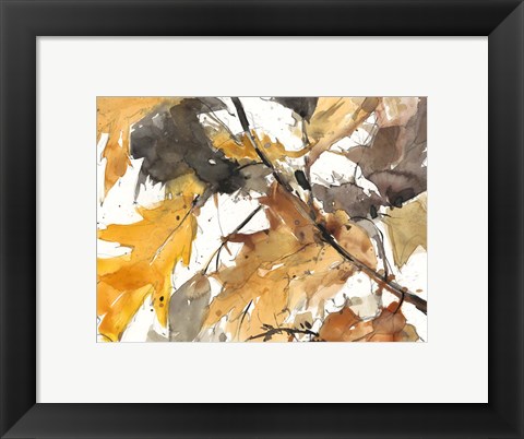 Framed Watercolor Autumn Leaves I Print