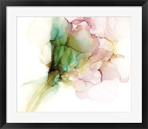 Framed Pink &amp; Turquoise Bloom I Print