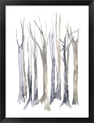 Framed Neutral Treeline I Print