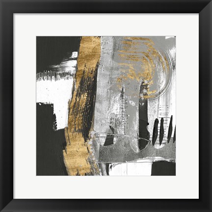 Framed Golden Strokes II Print