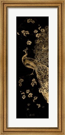 Framed Gilded Peacock Triptych I Print