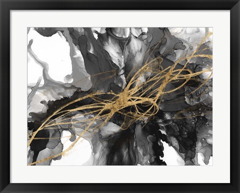 Framed Golden Vortex I Print