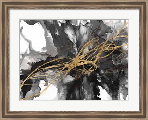 Framed Golden Vortex I Print