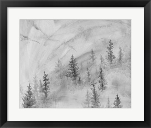 Framed Foggy Foothills II Print