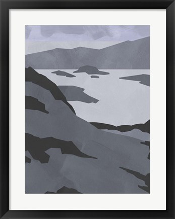 Framed Grayscale Island Chain I Print