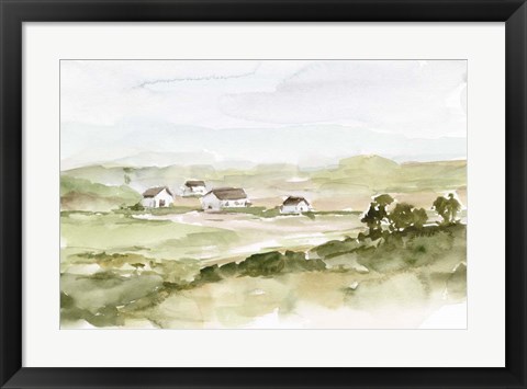 Framed Farm Valley I Print