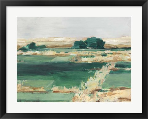 Framed Emerald Fields I Print