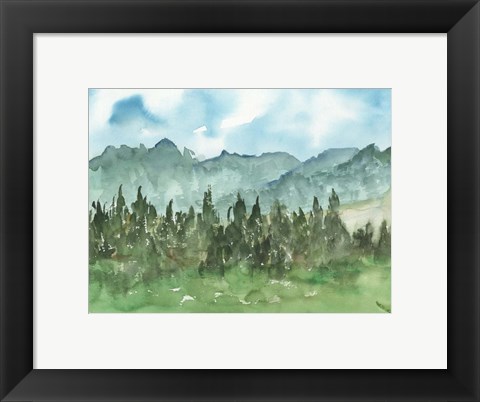 Framed Stand of Evergreens II Print