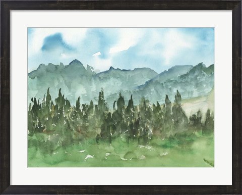 Framed Stand of Evergreens II Print