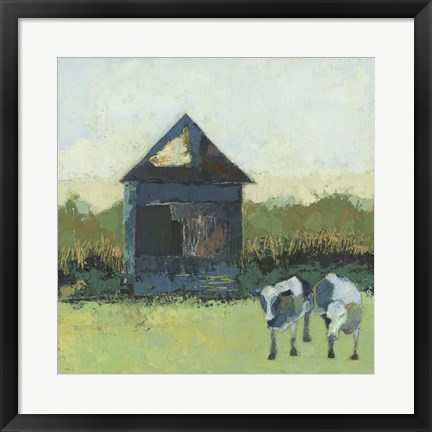 Framed Crooked Cow Barn Print