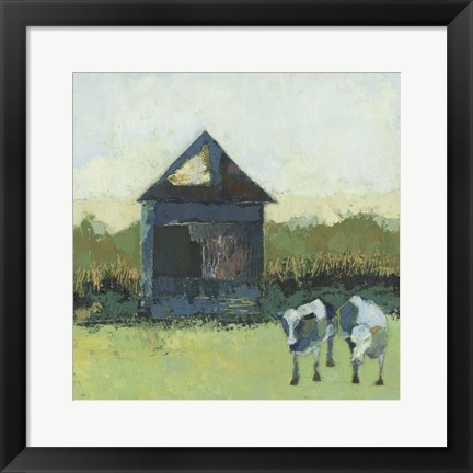 Framed Crooked Cow Barn Print