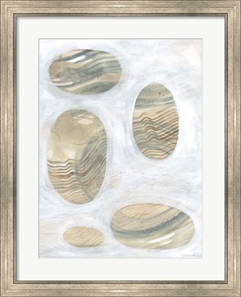 Framed Neutral River Rocks III Print