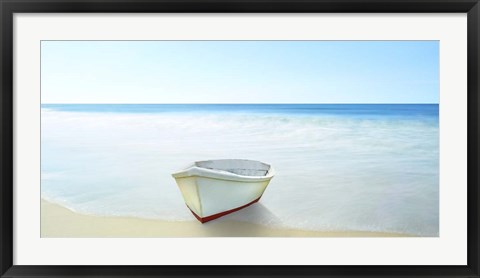 Framed Boat on a Beach III Print