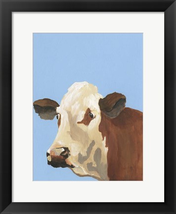 Framed Cow-don Bleu I Print