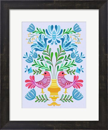 Framed Folk Bird IV Print