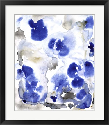 Framed Blue Pansies I Print