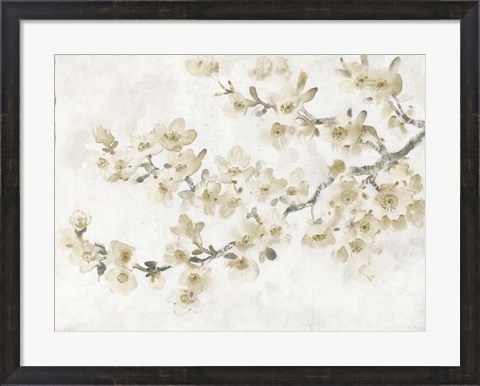 Framed Neutral Cherry Blossom Composition I Print