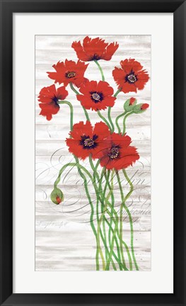 Framed Red Poppy Panel I Print