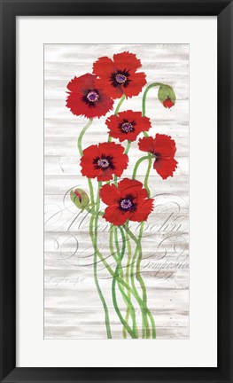 Framed Red Poppy Panel II Print