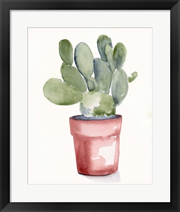 Framed Potted Succulent I Print