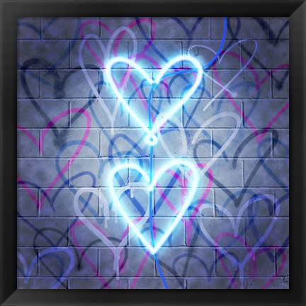 Framed Neon Heart II Print